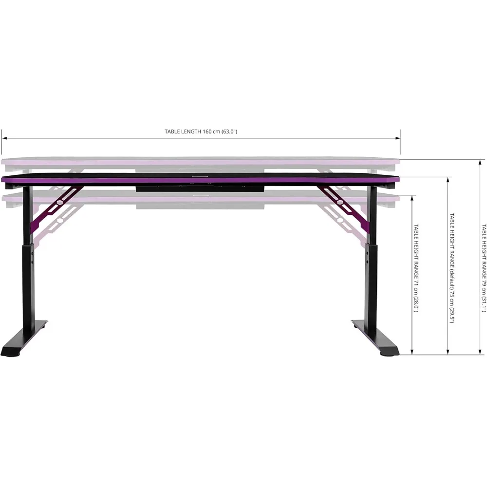 Full Surface Water-Repellent Mousepad, 220lbs Weight Support, 3 Height Levels, Cable Management Tray, Computer Desks