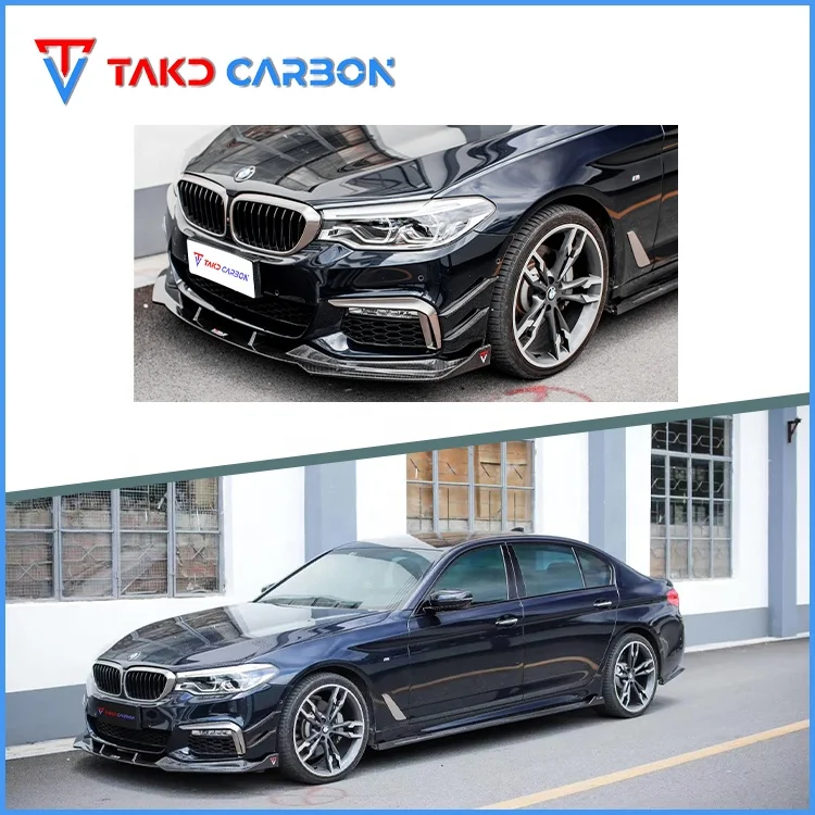 

TAKD Carbon Dry Carbon Fiber 3K Twill Front Bumper Canards for bmws 5 Series G30/G38 2018-2020