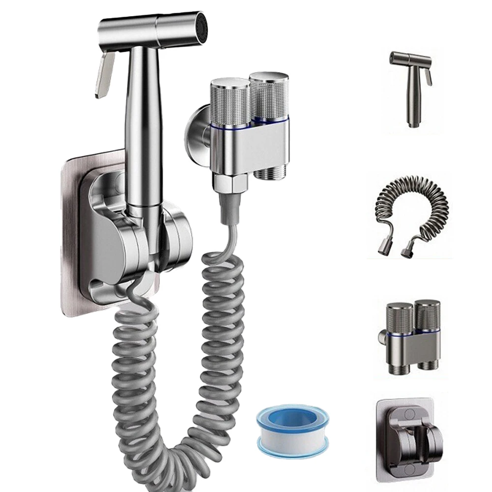 Adjustable Sprayer Bathroom Sprayer Cleaning Accessories Stainless Steel Construction Long-lasting Use Brass Material