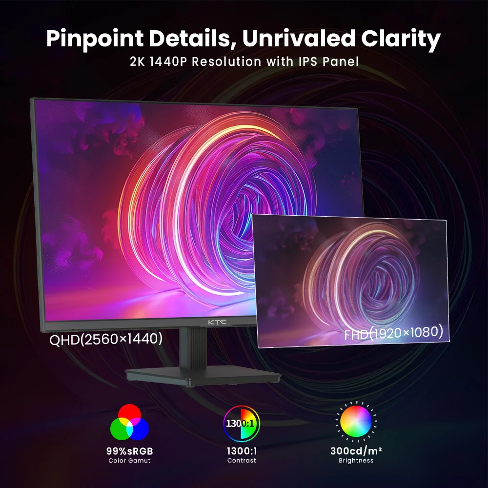 شاشة ألعاب KTC H27T27، شاشة 27 بوصة 2560 × 1440 IPS، معدل تحديث 100 هرتز، وقت استجابة HDR10 1 مللي ثانية، ضوء أزرق منخفض وخالي من الوميض #3