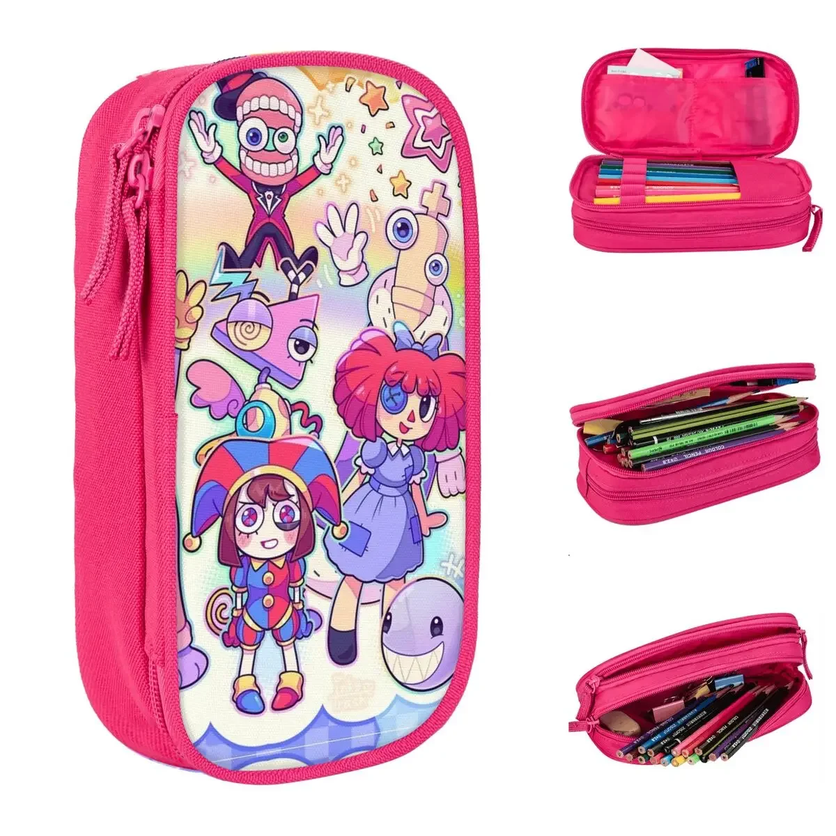 The Amazing Digital Circus Pencil Case Pen Bags for Student Large Storage Students School Zipper Pencilcases