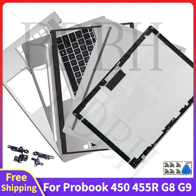 For Probook 450 455R G8 G9 New Screen Replace Rear Lid Top Case Laptop LCD Back Cover Front Bezel US Palmrest Hinges Bottom Case