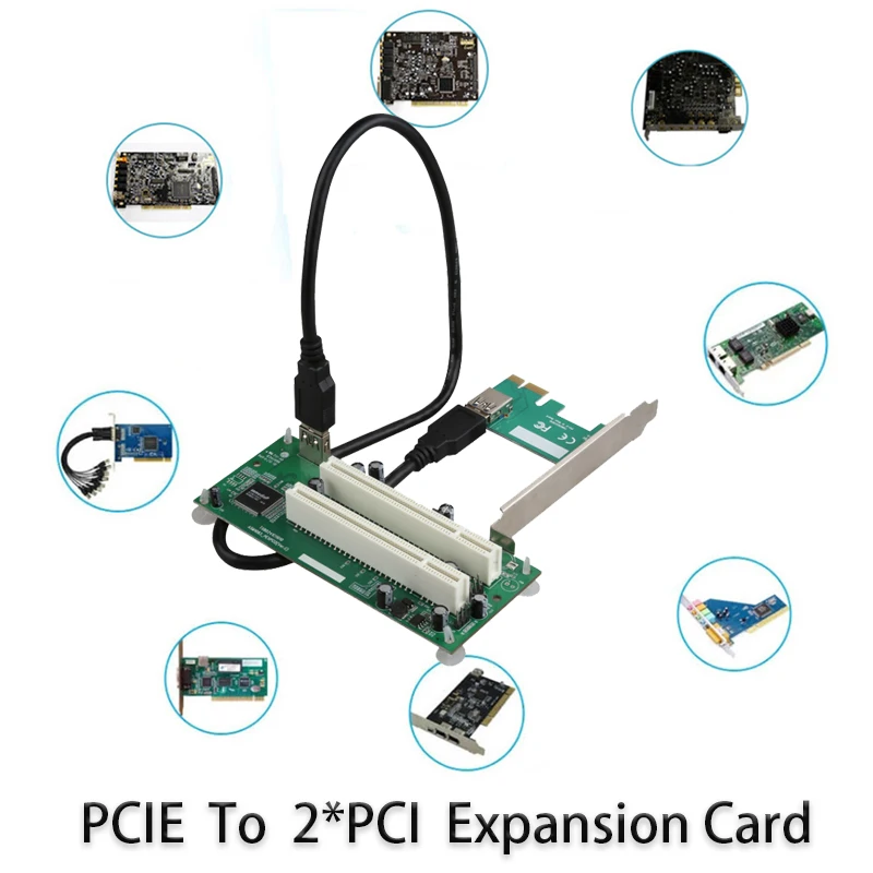 

Карта расширения адаптера PCI-E Riser для настольного компьютера Карта адаптера PCI-e к PCI Карта PCI E Sata Контроллер Удлинитель PCIe Converter
