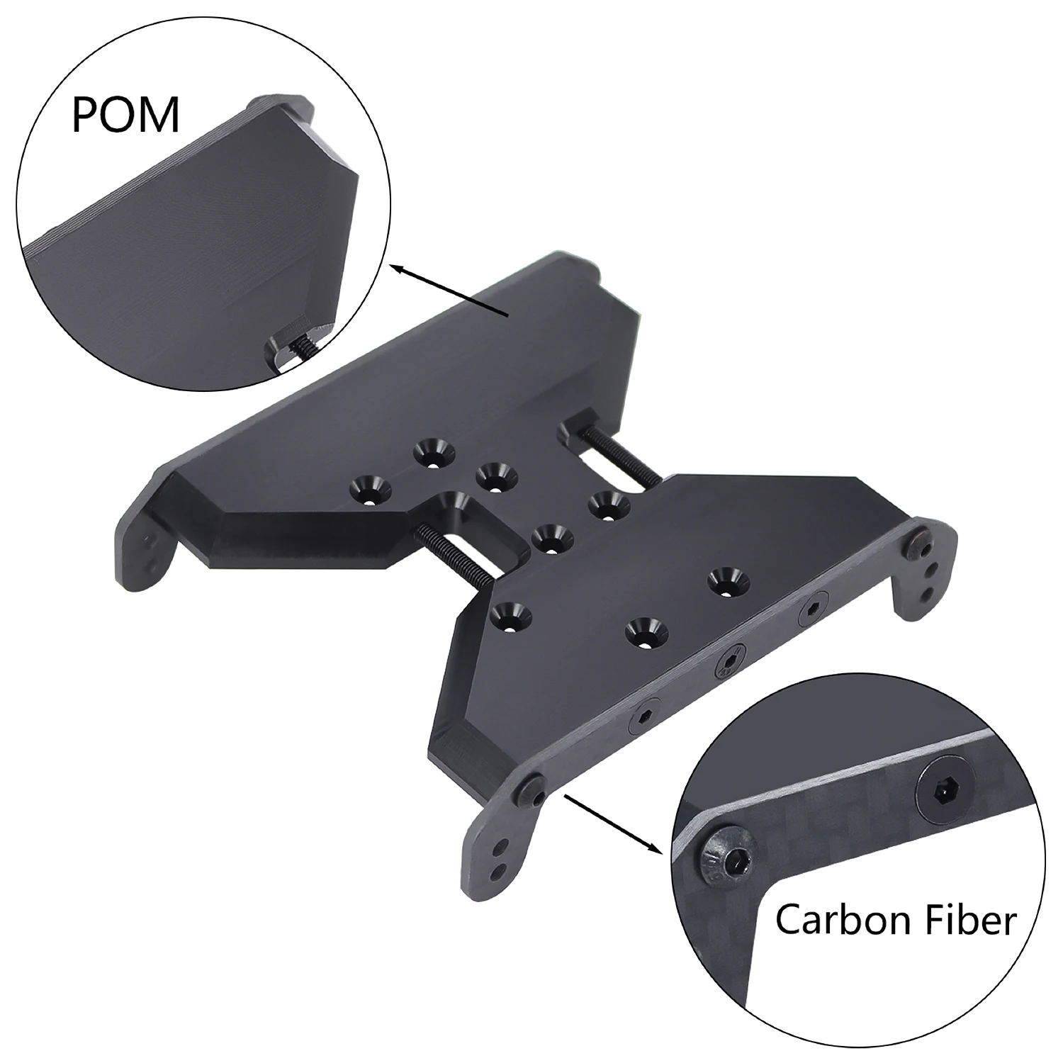 POM Chassis Skid Plate Carbon Fiber Transmission Plate For 1/10 RC Crawler Axial Scx10 II III Capra 1.9 UTB Upgrade Parts