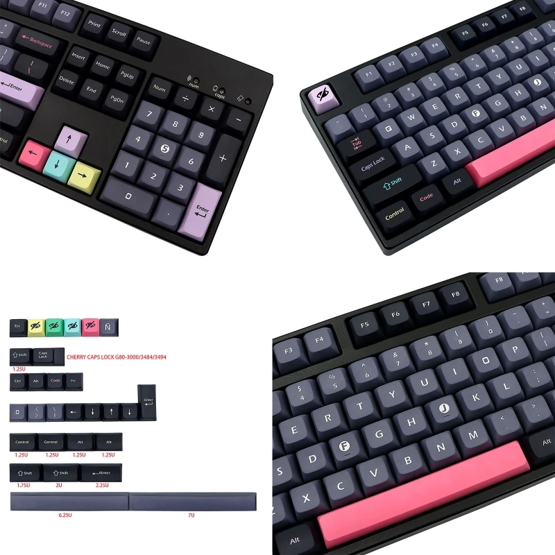 Keycaps Dye Sub PBT XDA Height Keycap for GK61/64/68/75/84/87/96/980/104/108 MX Mechanical Keyboard 133 Drop shipping