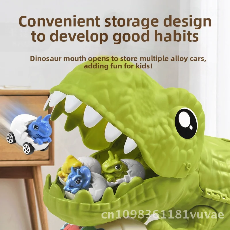 恐竜ティラノサウルスレックス鉄道車両シミュレーションシーンマッチングセット子供用ABS慣性スライド多ピース教育玩具