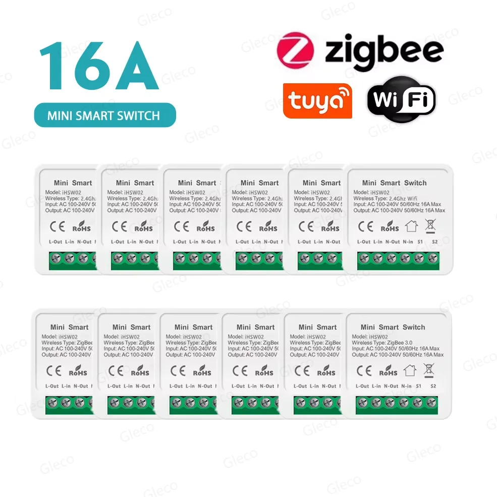 16A Tuya Wifi /Zigbee 3.0 Mini Smart DIY Switch 2-drożne sterowanie Smart Home Relay Automation Breaker Współpracuje z Alexa Google Home