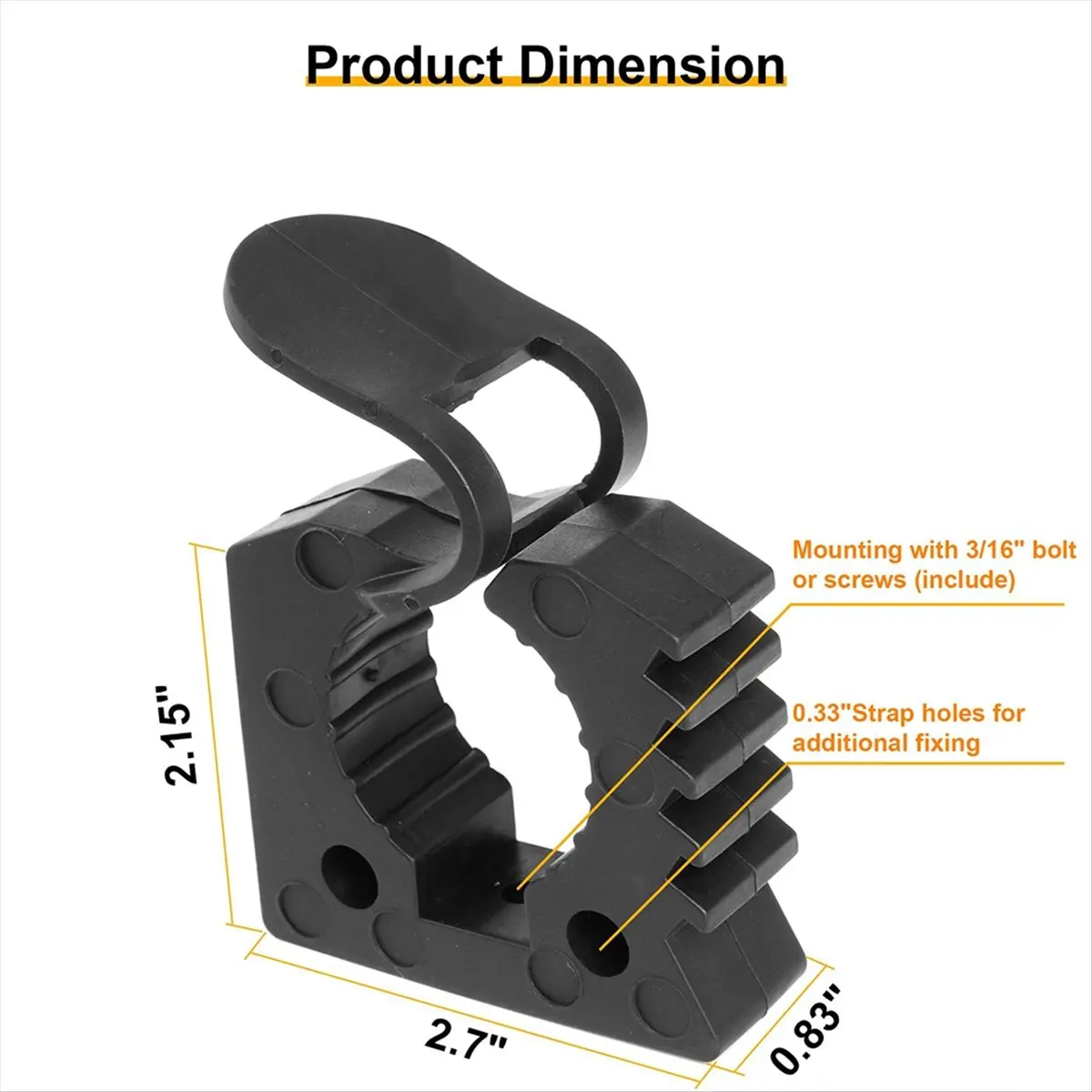DT57 LATEST MODEL 4 Pcs Quick Release Rubber Clamp Fist Mount Clamps Mounting Kit 1-1/5inch to 1-1/2inch Diameter Tool Handles f