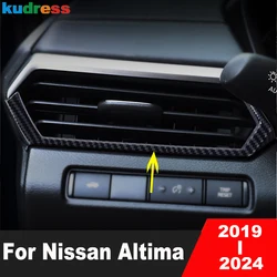 Car Front Side Air Condition Vent Outlet Cover Trim For Nissan Altima 2019 2020 2022 2023 2024 Carbon Fiber Interior Accessories