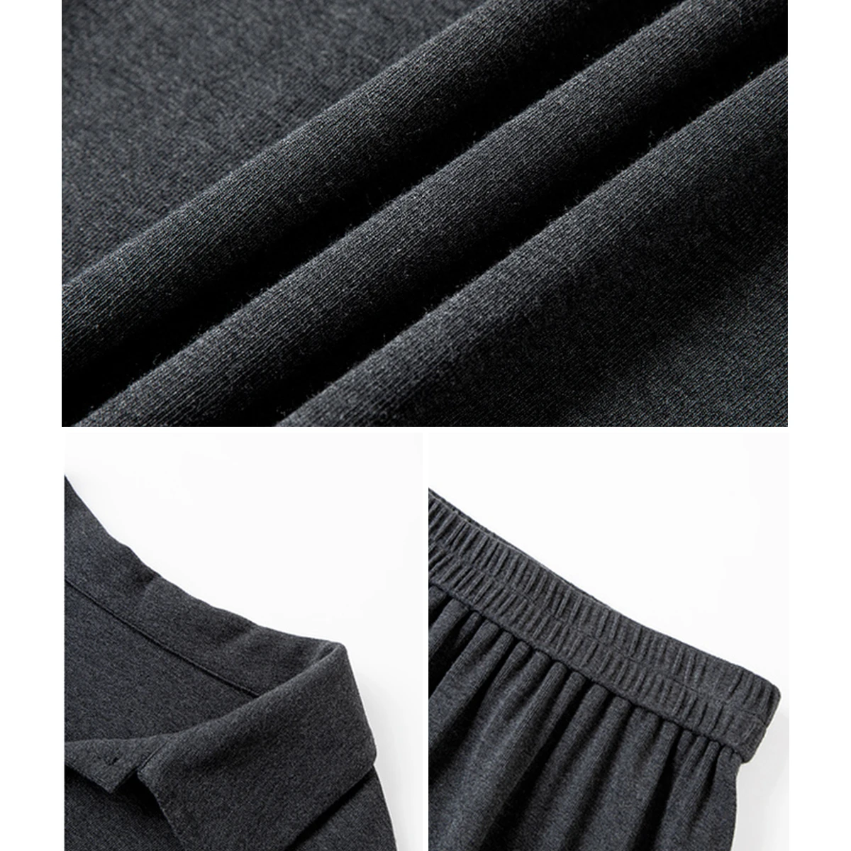 VIMLY Woman Skirt Sets Two Pieces Casual Autumn 2025 Polo Neck Knitted Tops Long A-line Skirts Loose Elegant Women's Suits A2566