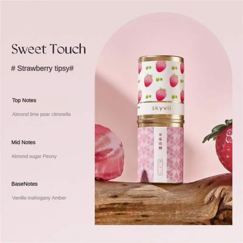 Sweet Strawberry Perfume Mini Solid Perfumes Balm Men Women Fragrances Long Lasting Natural Fresh Deodorants Perfume 1PC