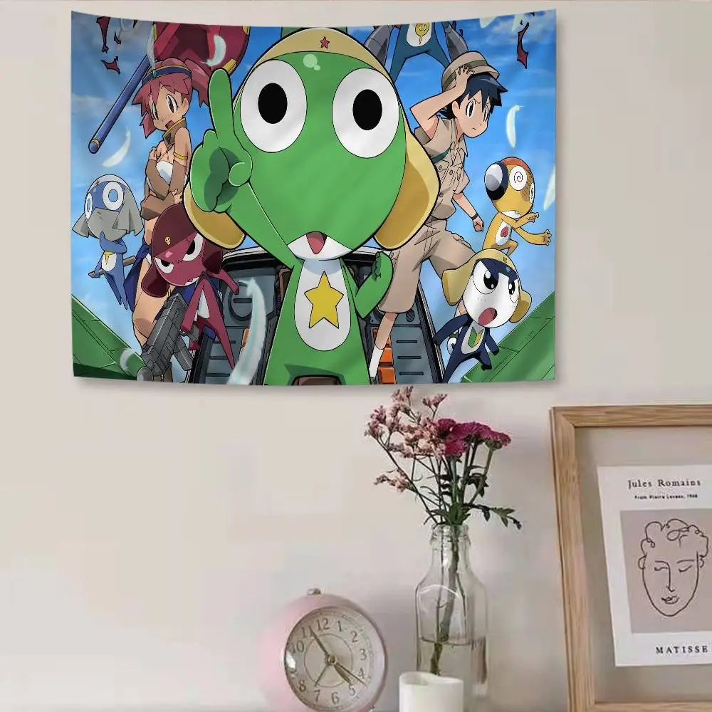 Keroro Frog Cool Gunsou Sergeant Cartoon Tapestry Art Science Fiction Room Home Decor Wall Hanging Sheets
