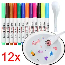 7/8/11/12pcs Magical Water Painting Pen Set Floating Doodle Kids Drawing Gift Early Art Education Pens Magic Whiteboard Marker