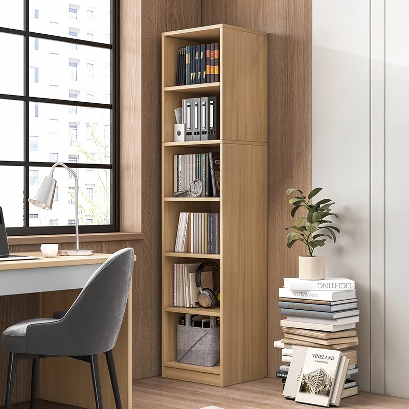 Space-saving bookshelves, floor-to-ceiling, solid wood, simple wall, home living room shelves, corner storage