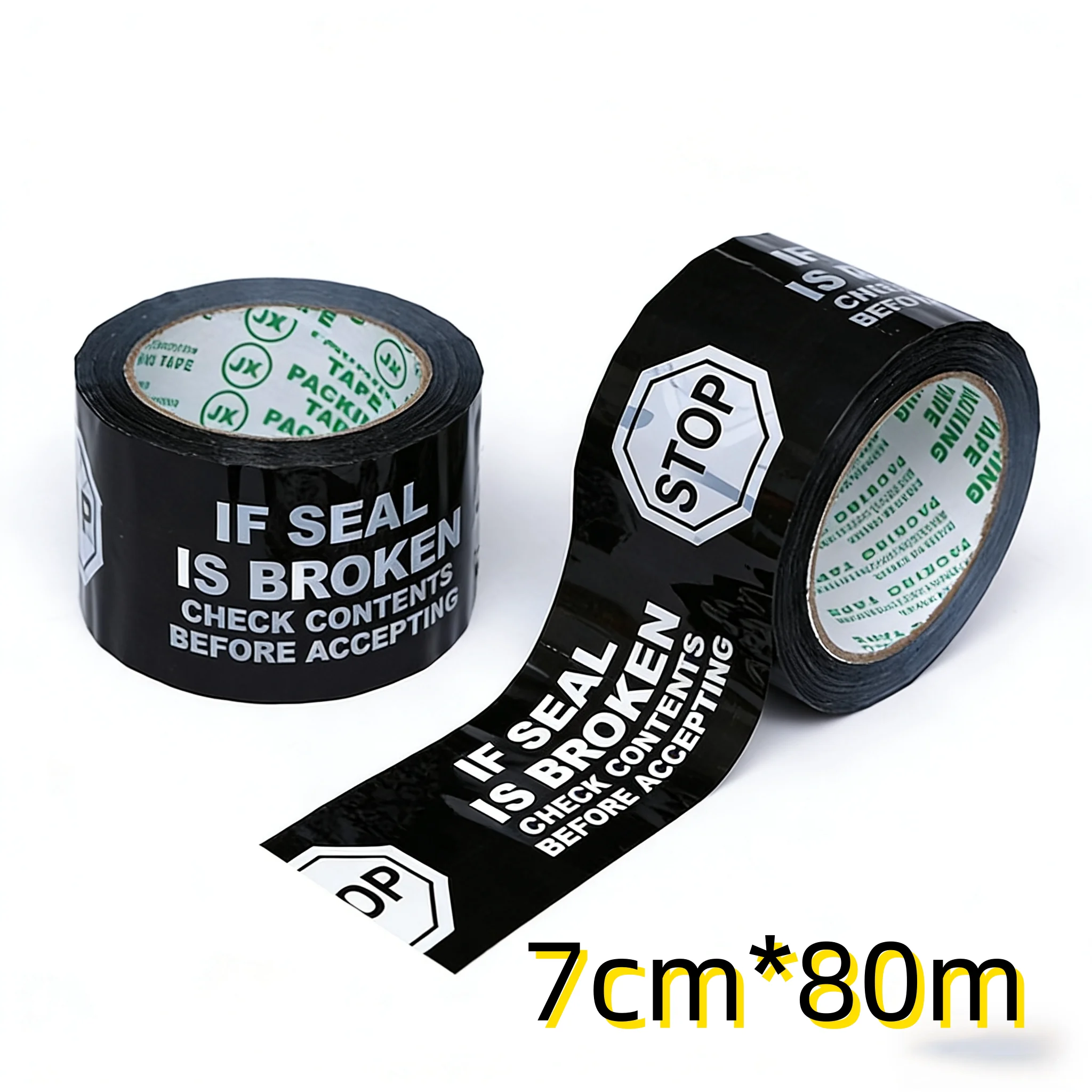 Stop Tape Warning Packing Tape English Warning Warning Message Tape Paper Printed Sealing Tape Foreign Trade Red and Black 3inch Tape【Width 7Cm*Length 80M】【Width 6Cm*Length 100m】【2 Rolls】