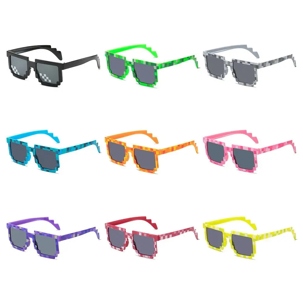 Fashion Party Disco Mosaic Sunglasses Halloween Cosplay Novel Cool Sun Glasses Funny Pixelated Mosaic Glasses for Adults Teens