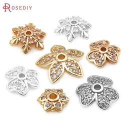 18K goudkleurige messing zirkoon hart kralen caps hoogwaardige accessoires sieraden maken materialen Rosediy officiële website