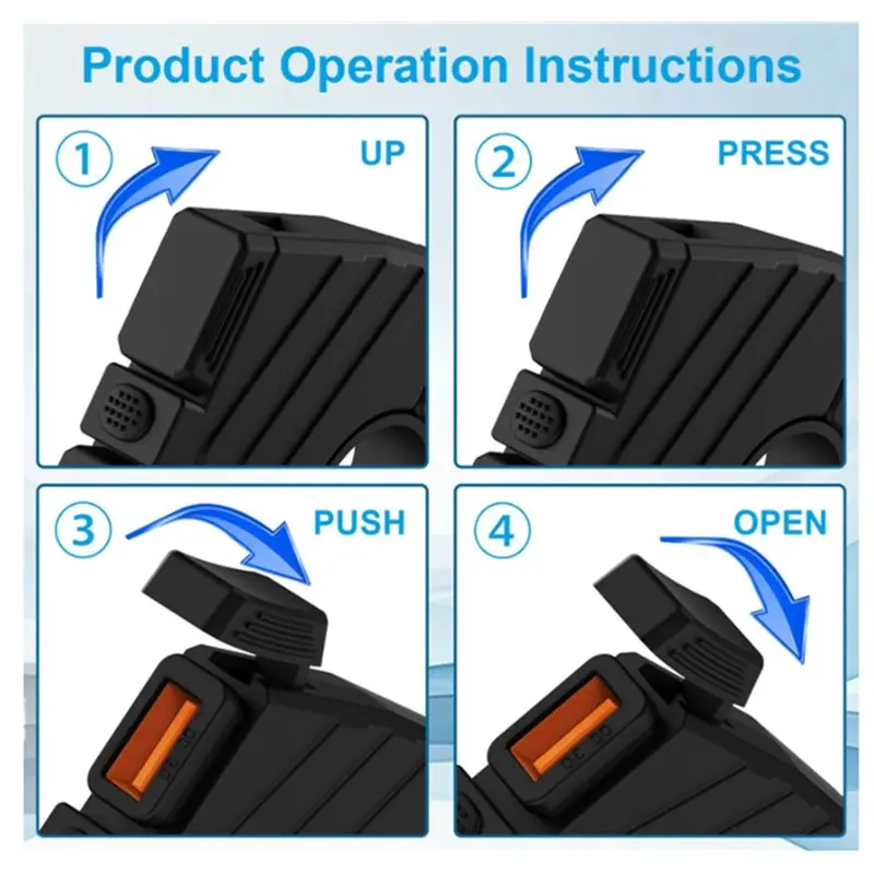 ABGI Motorfor bike Handlebar Mounting 54W QC3.0 Fast Charging USB Phone PD3.0 Type-C 36W Waterproof for Motorcycle