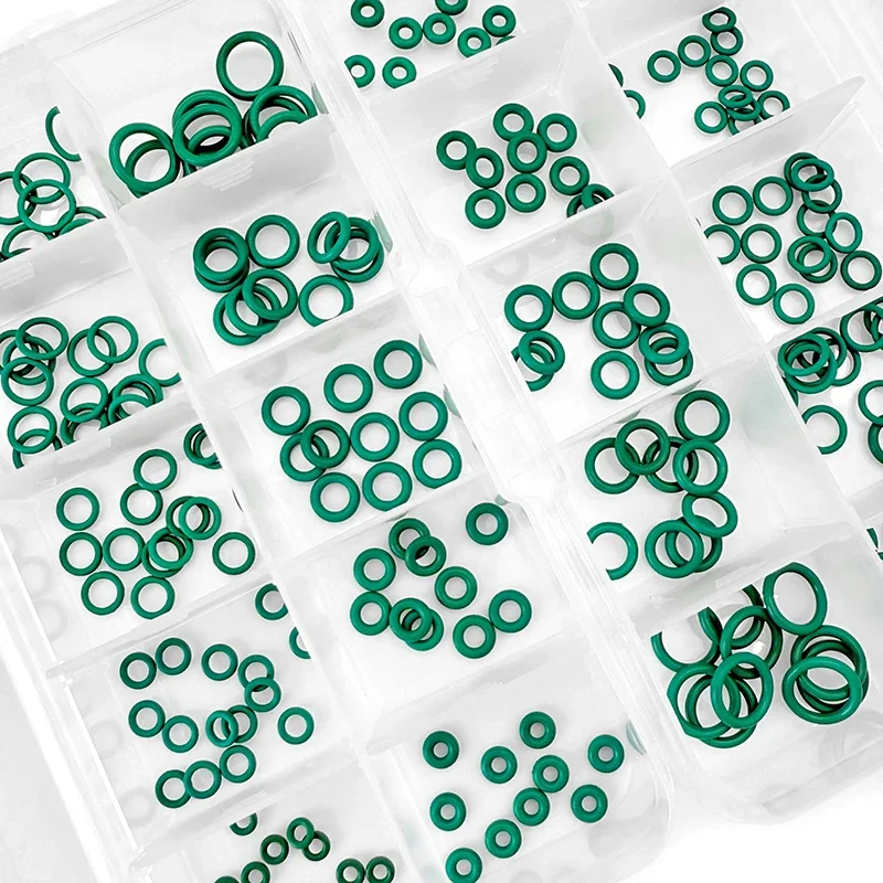 Green FKM Rubber O Ring Set CS1/1.5mm Acid and Alkali Resistance Oil Resistant High Temperature Seal For Automotive Parts