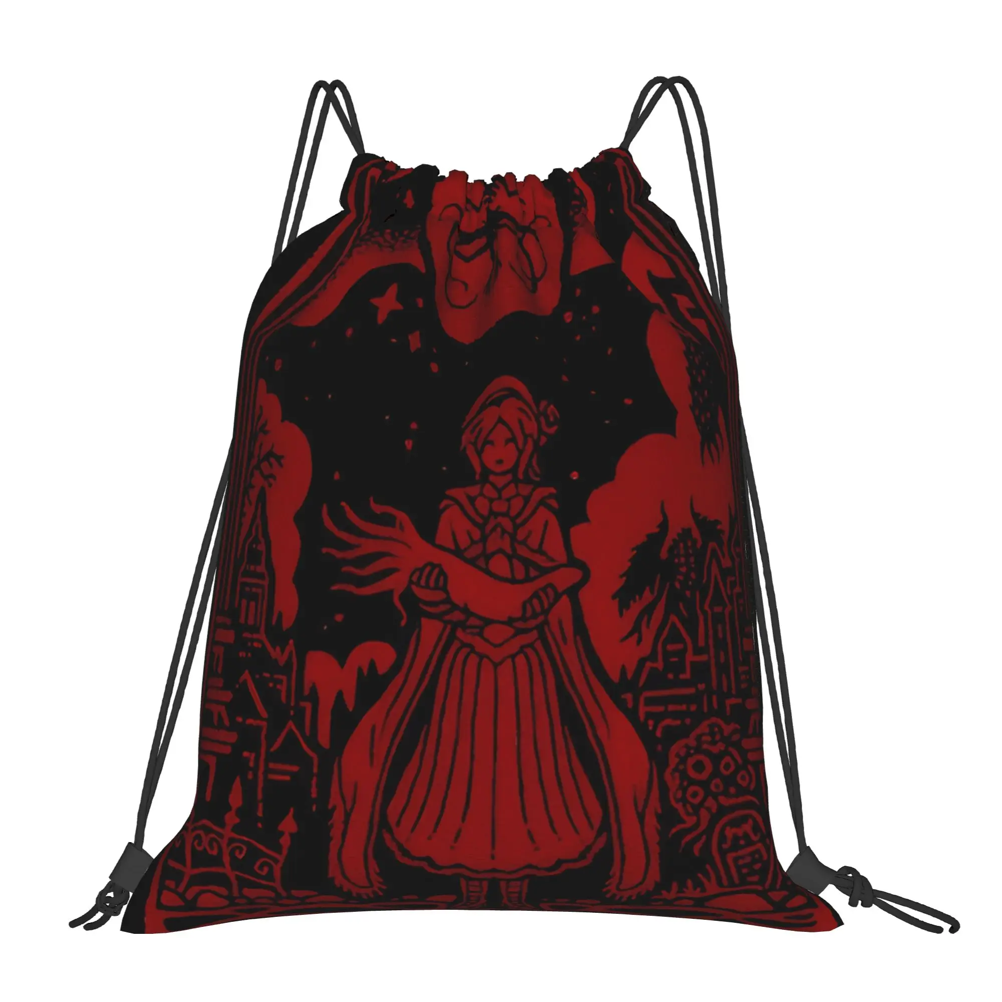 Bloodborne Vintage Gothic Hunter  Portable Travel Riding Gym Drawstring Storage Sporty Backpacks