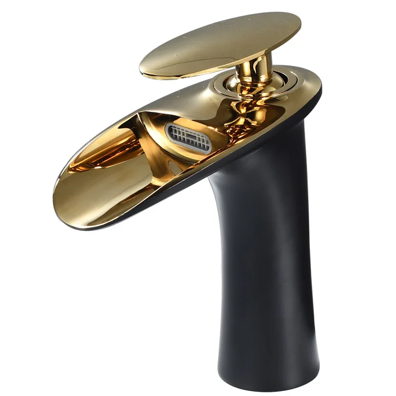 

Nordic all-copper hot and cold waterfall faucet, basin on stage, washbasin, hand washbasin, heightened faucet