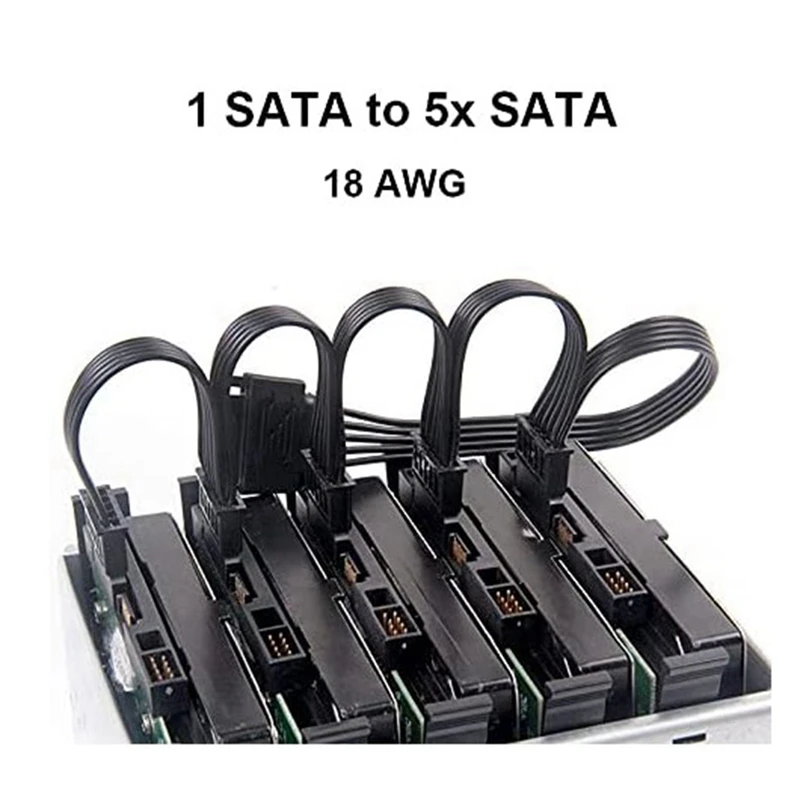 Linha Power Expansão disco rígido portátil, SATA 15Pin, 1 a 5 SATA, Cabo de Expansão