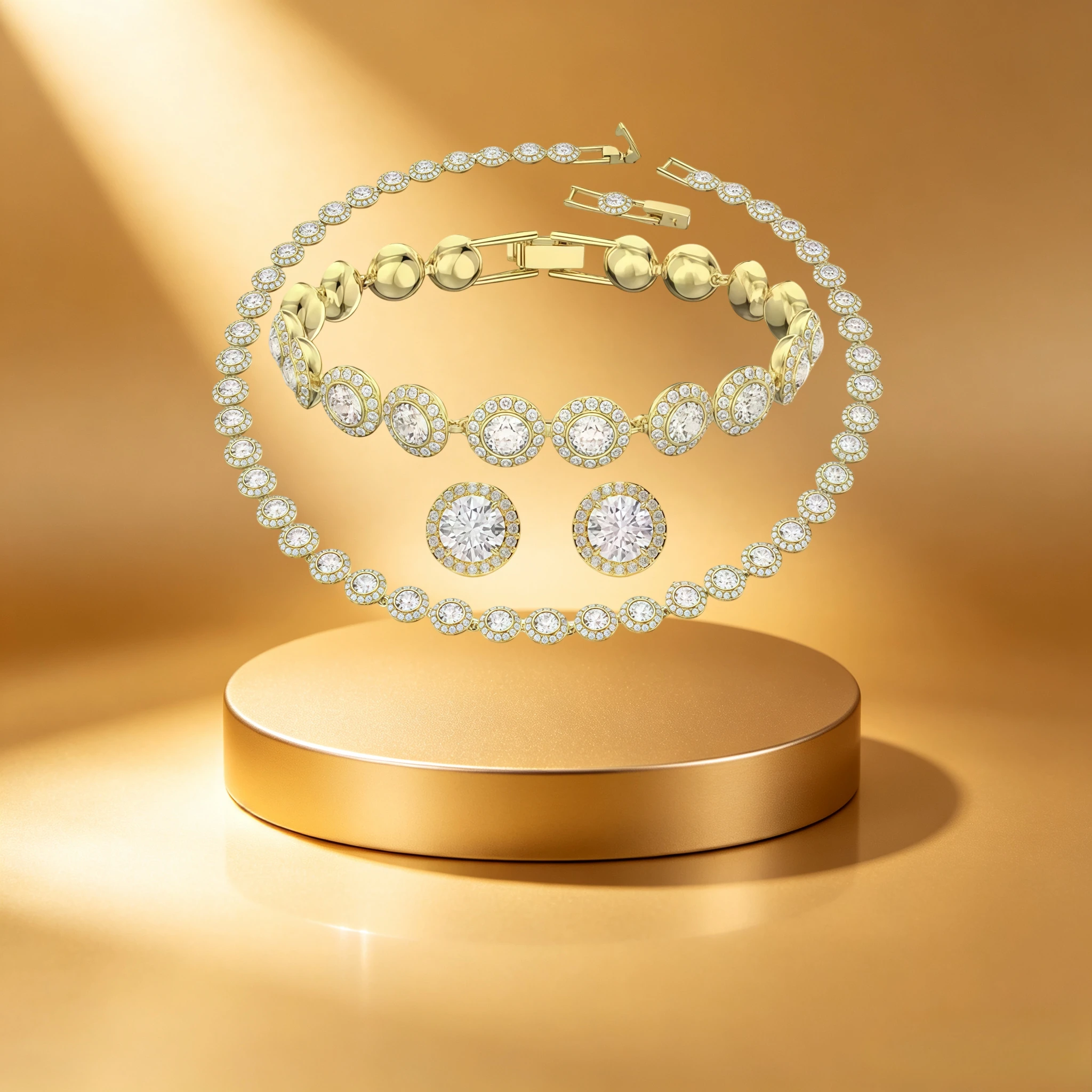 2026 Jewelry Set Charming White Water Drop Crystal Fashion Necklace Bracelet Earrings for Women Romantic Gift