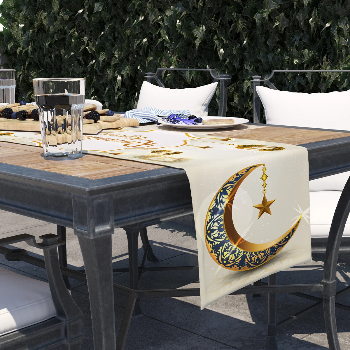Ramadan Kareem Table Runner Eid Mubarak Tablecloth Dining Room Islam Muslim Party Supplies Ramadan Decoration For Home Eid Al-fi