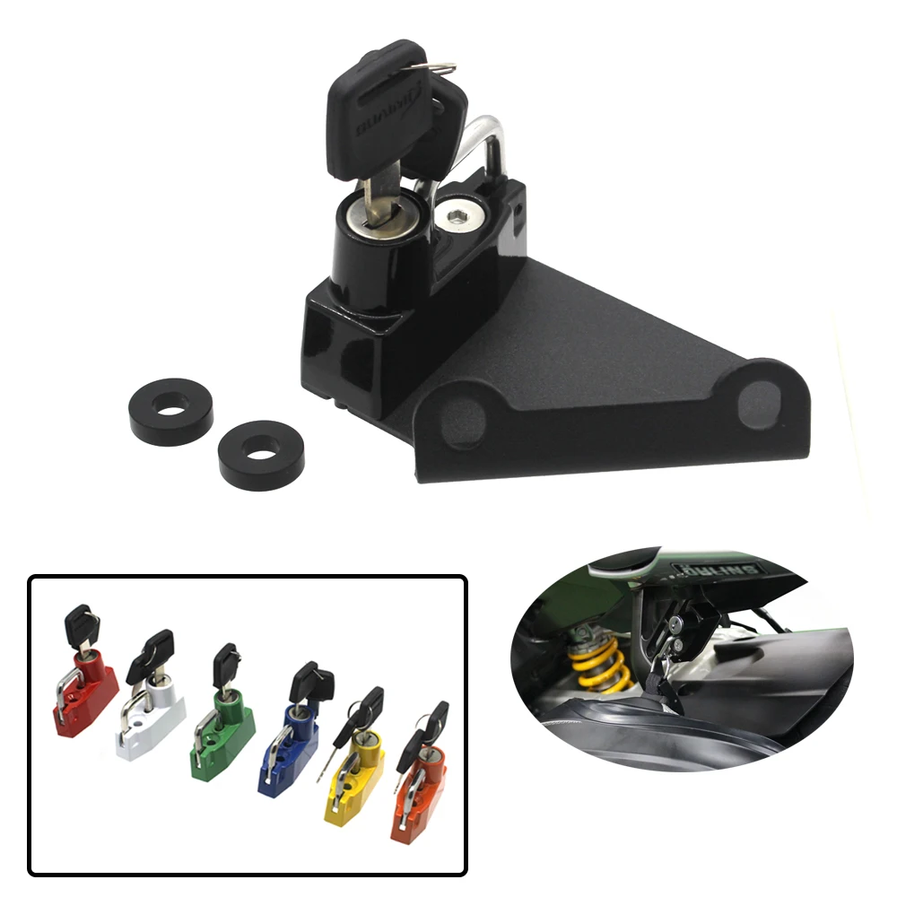 Kask kilidi montaj kanca yan anti-hırsızlık güvenlik alaşım 2 tuşları ile Yamaha YZF YZF-R1M R1 2015- YZF-R6 için uyar 2017-