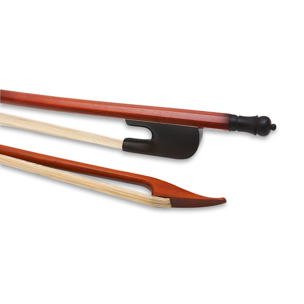 

4/4 Full Size New Violin Bow Brazilwood Ebony Frog Horse Hair Baroque Black Leather Straight Balance