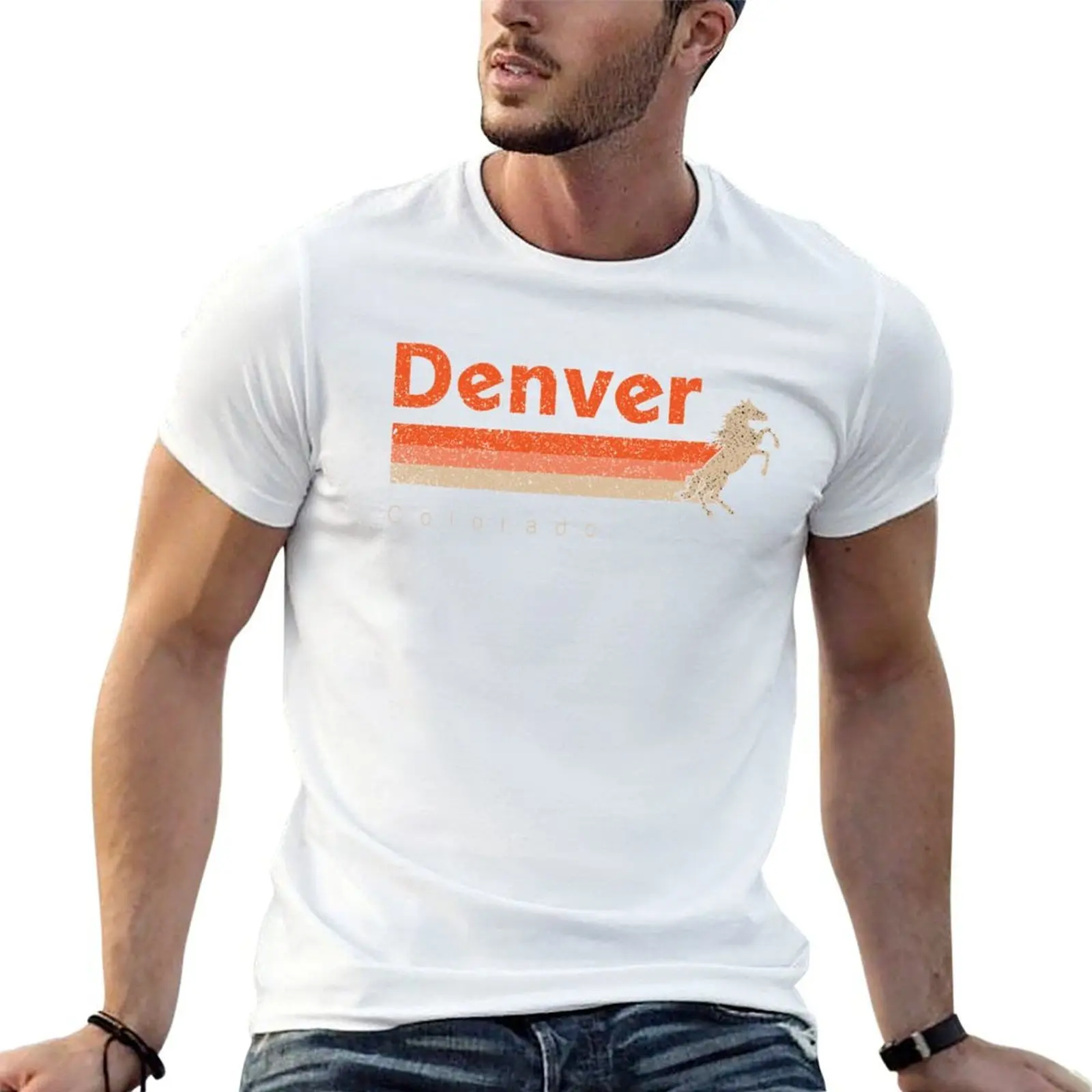

At Bronco Colorado Football t Retro shirts Denver man funny Gameday T-Shirt Vintage