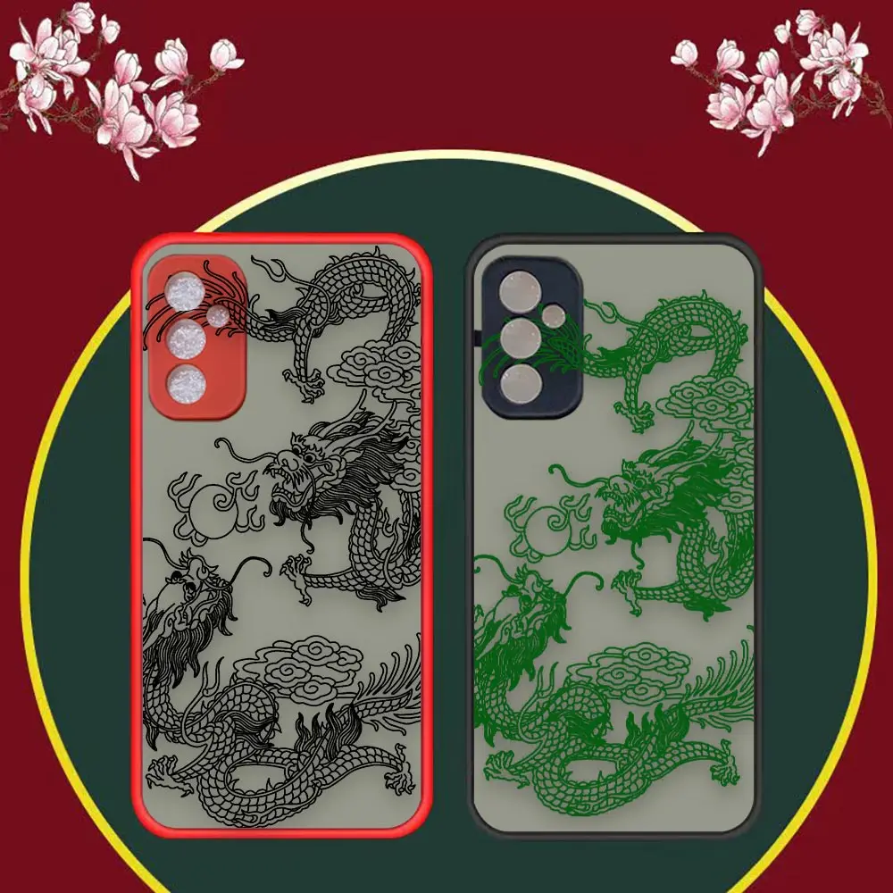 Fashion Dragon Pattern Animal Shockproof Case For Samsung M52 M32  J5 J7 J6 PLUS J4 J8 M10 M20 M23 M30S M31 M33 M51 M62 5G Case