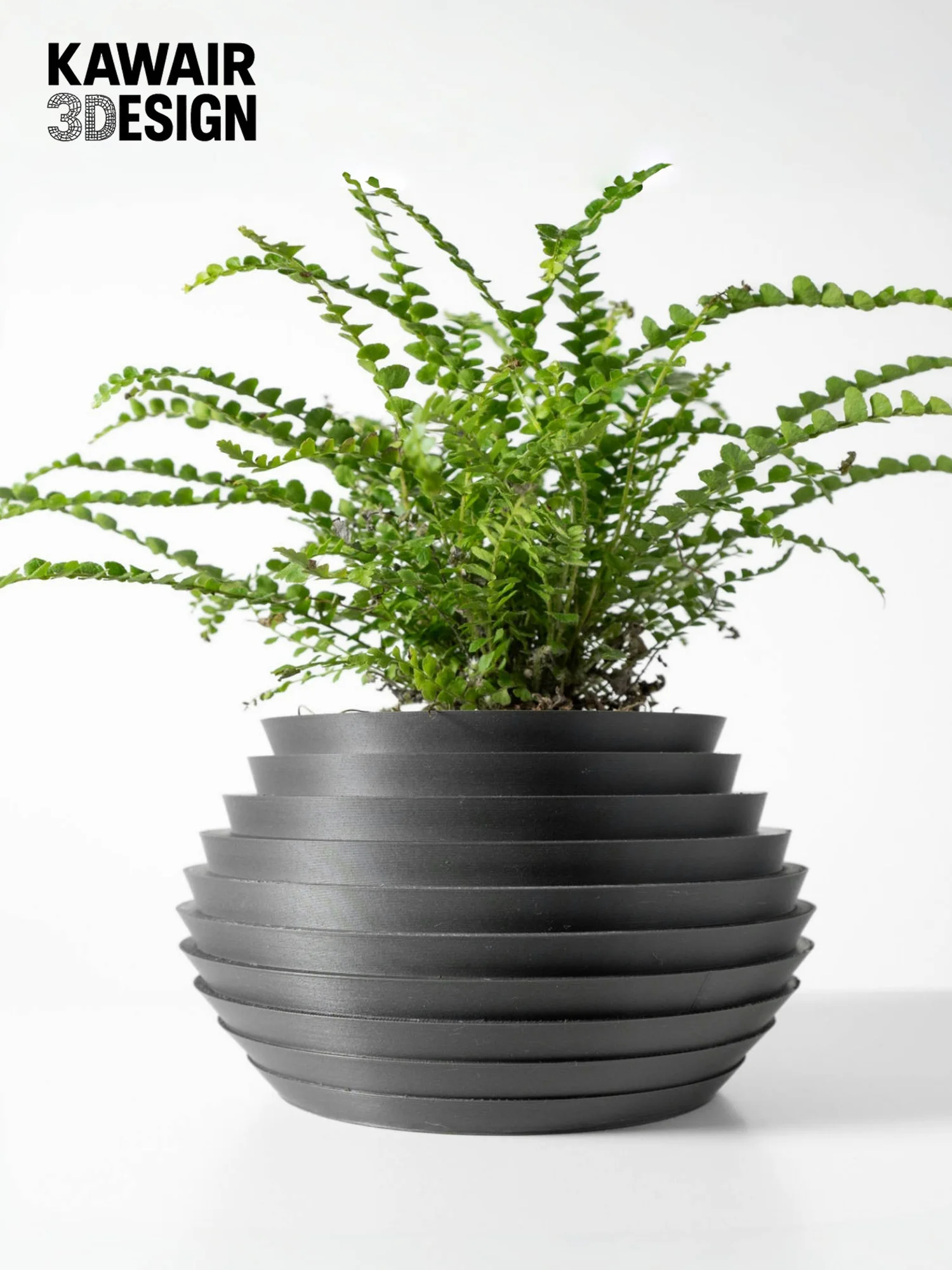 Pot de fleur imprimé en 3D Texture de ligne Carré Rhombus Mix Sens du design fort Décoration d'intérieur écologique