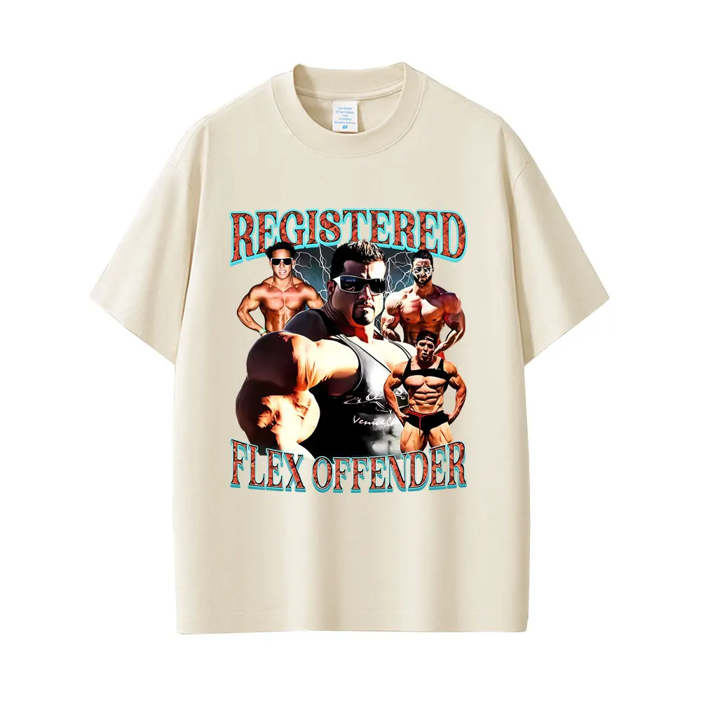 Registered Flex Offender T-shirt Men Women Casual Oversized Geek Fitness T Shirts Men's Funny Workout Bodybuilding T-shirts Tops