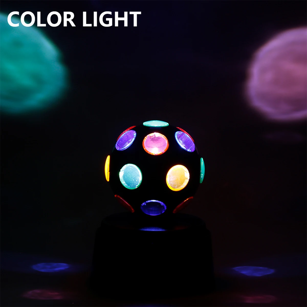 Rotating Flash Stage Light Round Ball Lamp Colour Night Light for Home Birthday Party Disco Bar Flashing Effects Ambient Lantern
