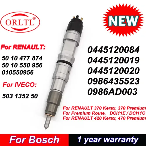 Imagen 1 del producto ORLTL Nuevo Inyector de Combustible Diésel 0445120084 0445120020 0445120019 para RENAULT IVECO 5010477874 0986435523 0986AD003 503135250