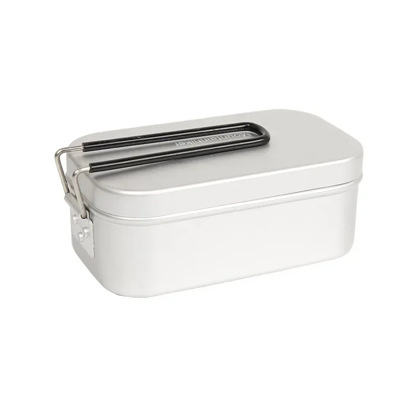 Outdoor Aluminum Lunch Box with Folding Handle Portable self driving Travel Picnic Camping Cooking Steamed Bento Salad Box