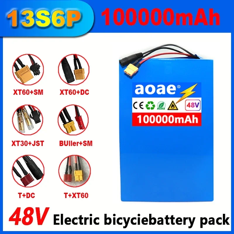 100% new 48V 100000mAh 13S6P Li-ion Battery Pack 2000W Citycoco Motorized Scooter Battery Built In BMS+54.6V Charger