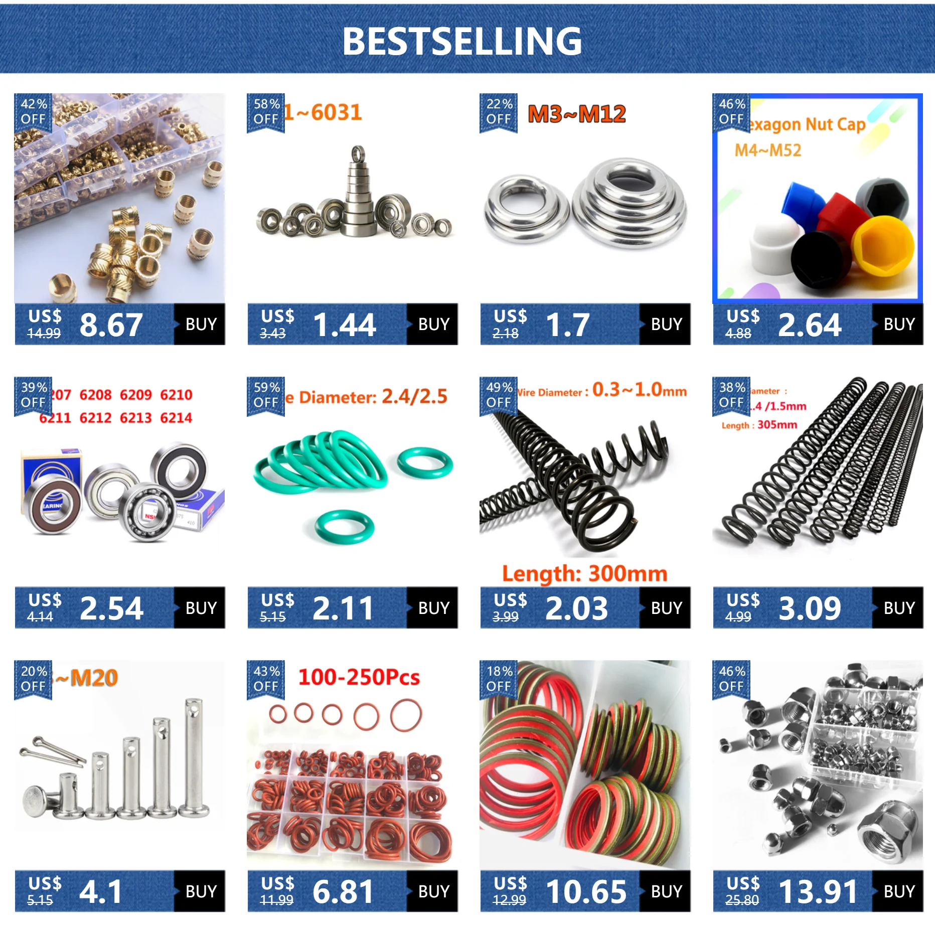 2 Stück Drahtdurchmesser 1,2/1,4/1,5 mm, Länge 305 mm, lange Druckfeder, Y-Typ-Druckfeder, 65 Manganstahl-Druckfeder – Detail 1