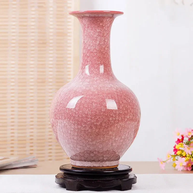 

Jingdezhen Pottery Vase Decoration Ice Crack Antique Room Decor Aesthetic Living Room TV Cabinet Modern Decorative Vases