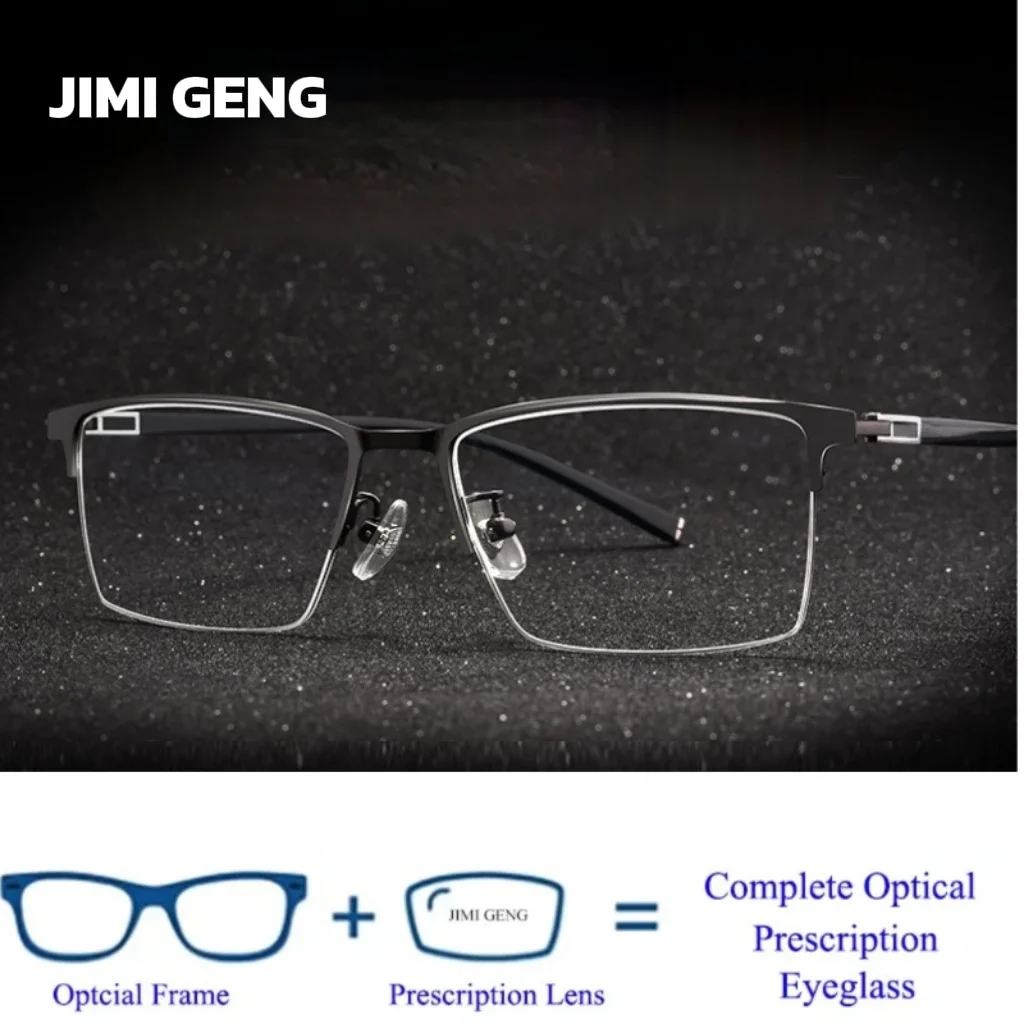 

Men's High-end Business Half Frame Glasses, Color Changing And Anti Blue Light Prescription Glasses, Lightweight And Comfortable