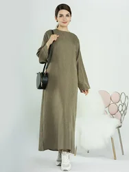 Abaya musulmana Lisa para mujer, vestido informal de Dubai, algodón y lino, Ramadán Eid, vestidos africanos, ropa modesto islámica, caftán