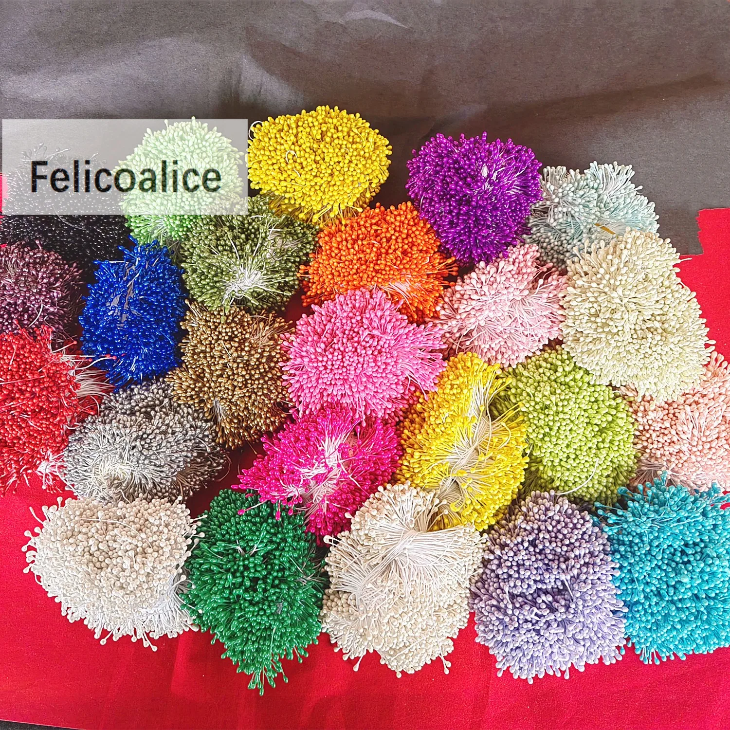 3mm 500 stücke Perle Blume Staubblatt Stempel Kuchen Dekoration Für DIY Doppel Köpfe Floral Staubblatt Für DIY Hochzeit dekoration – Detail 5