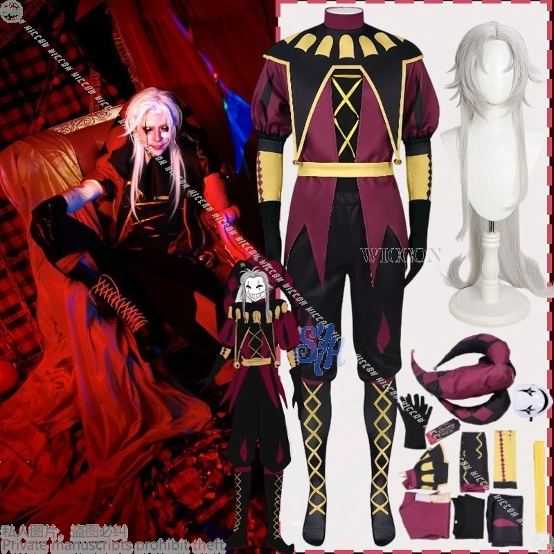 Freakk ピエロット コスプレ ピエロ レッド ブラック ゴールド 制服 ウィッグ ホラー マスク ハロウィン ロールプレイ
