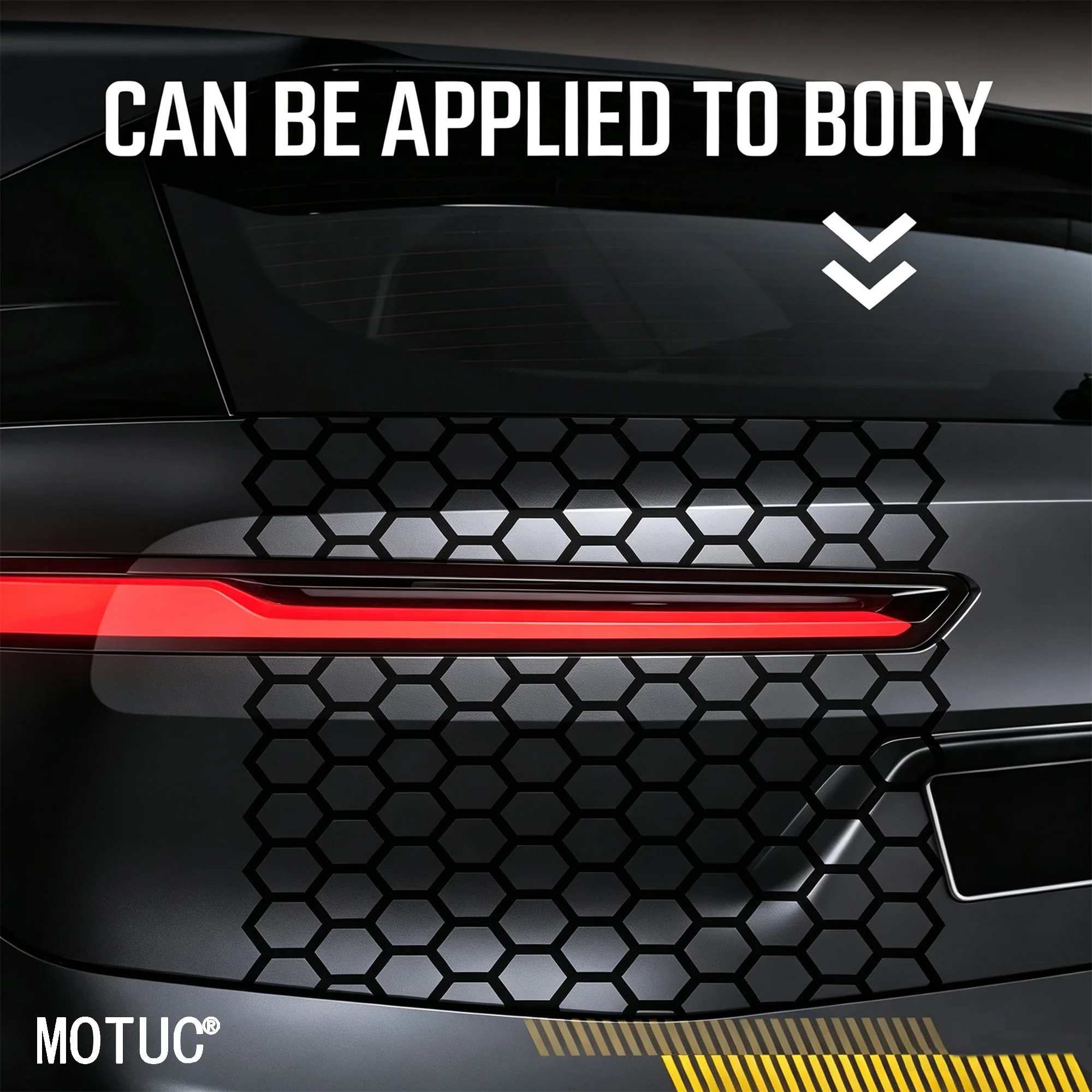 1Set Large Matte Black Honeycomb Pattern Car Stickers Van Decals Waterproof DIY SUV Window Side Body Craetive Sunshade Car Film view 5