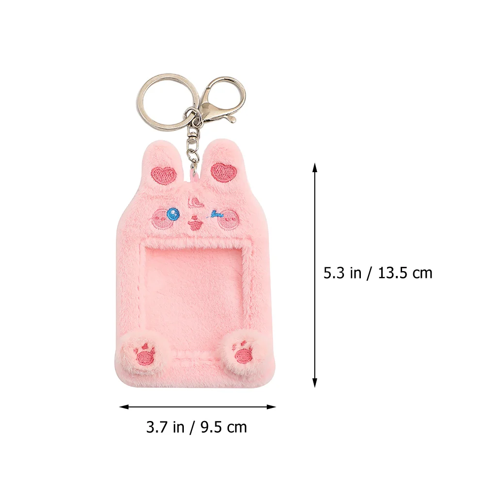 Clear Business Card Holder Plush Animal Keychain for Men Postcards Sleeve Pet Bead Pets Kit Light Brown Student