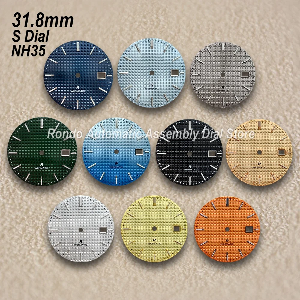31.8mm Oak S Dial Fit NH35/NH36 Automatic Movement Green Luminous High-Quality Gradient Dial Watch Modification Accessories