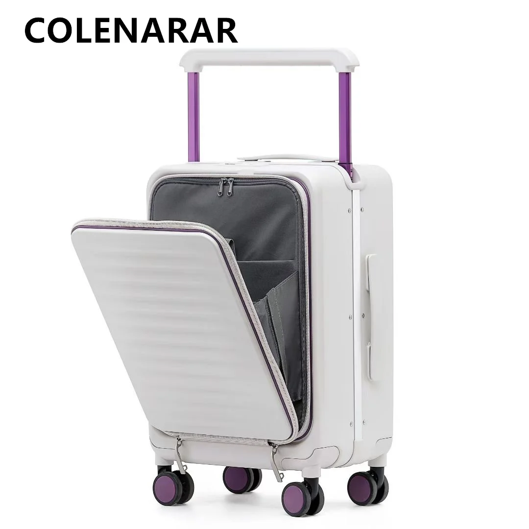 COLENARA Laptop Suitcase Front Opening Boarding Case USB Charging Trolley Case 20