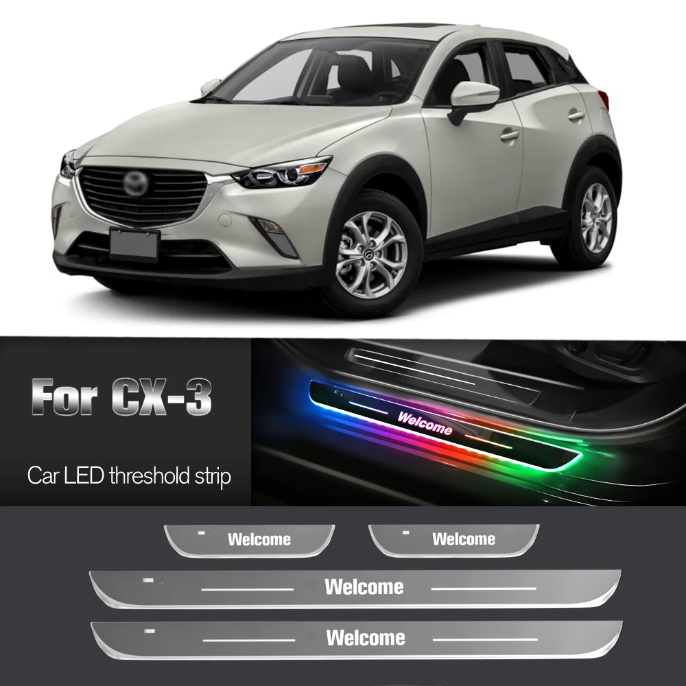 

Car Door Sill Light For Mazda CX-3 CX3 CX 3 DK 2014-2023 2015 2017 Customized Logo LED Welcome Threshold Pedal Lamp Accessories