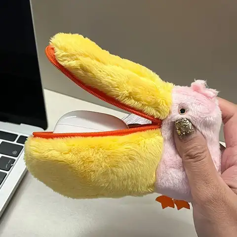 펠리칸 가방 귀여운 연필 케이스, 재미있는 봉제 지퍼 펜 가방, 문구 보관 가방, 제로 지갑, 만화 연필 파우치, 학용품 Best5